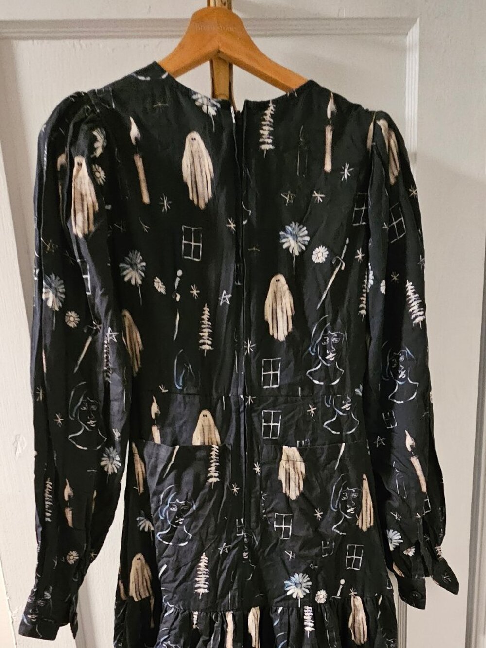 Samantha Pleet Dress With Ghost and Candle Print - READ